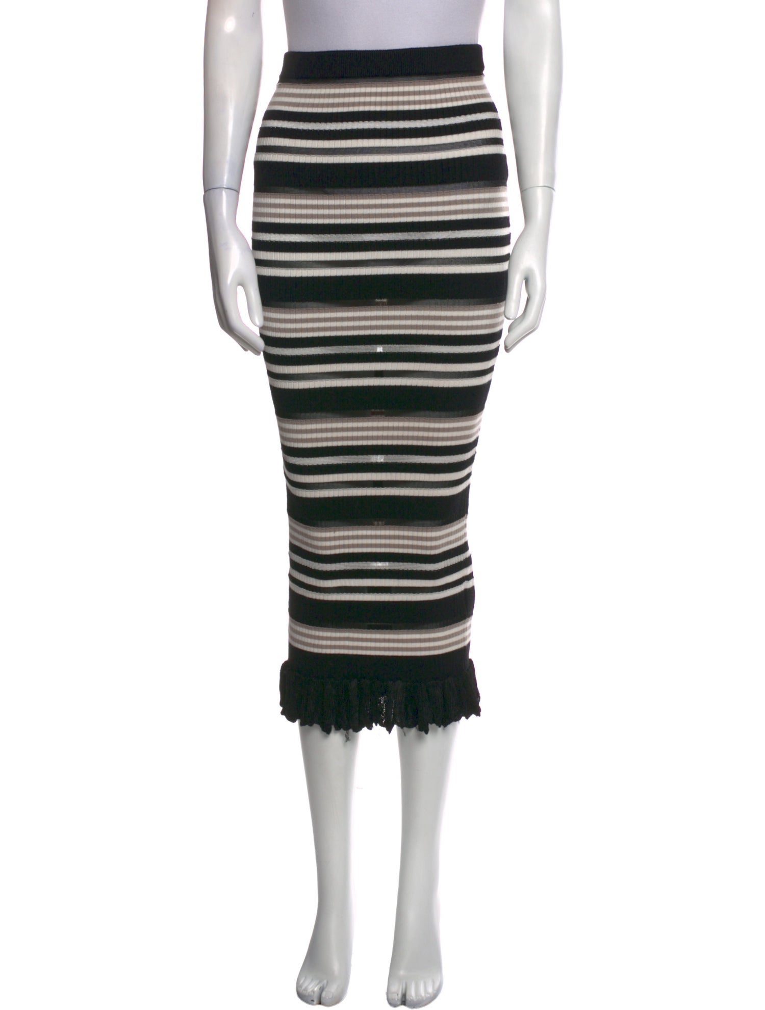 Ronny Kobo Striped Midi Length Skirt