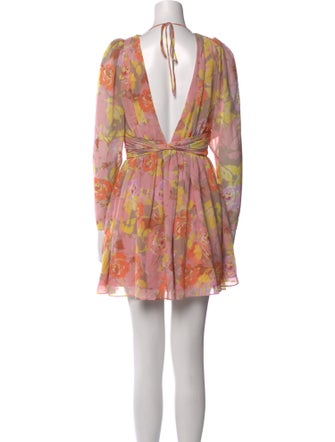 Ronny Kobo Floral Print Mini Dress