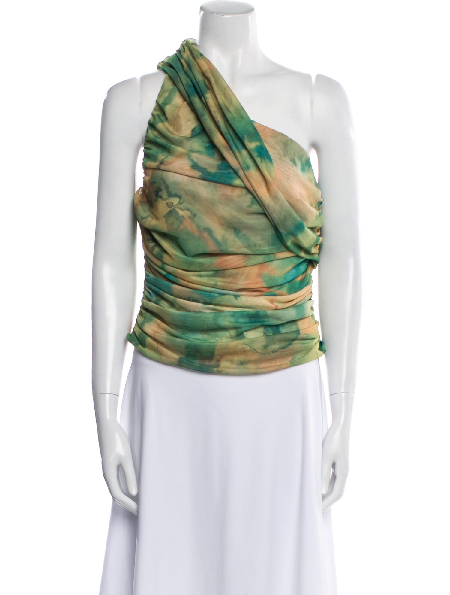 Ronny Kobo Printed One-Shoulder Blouse