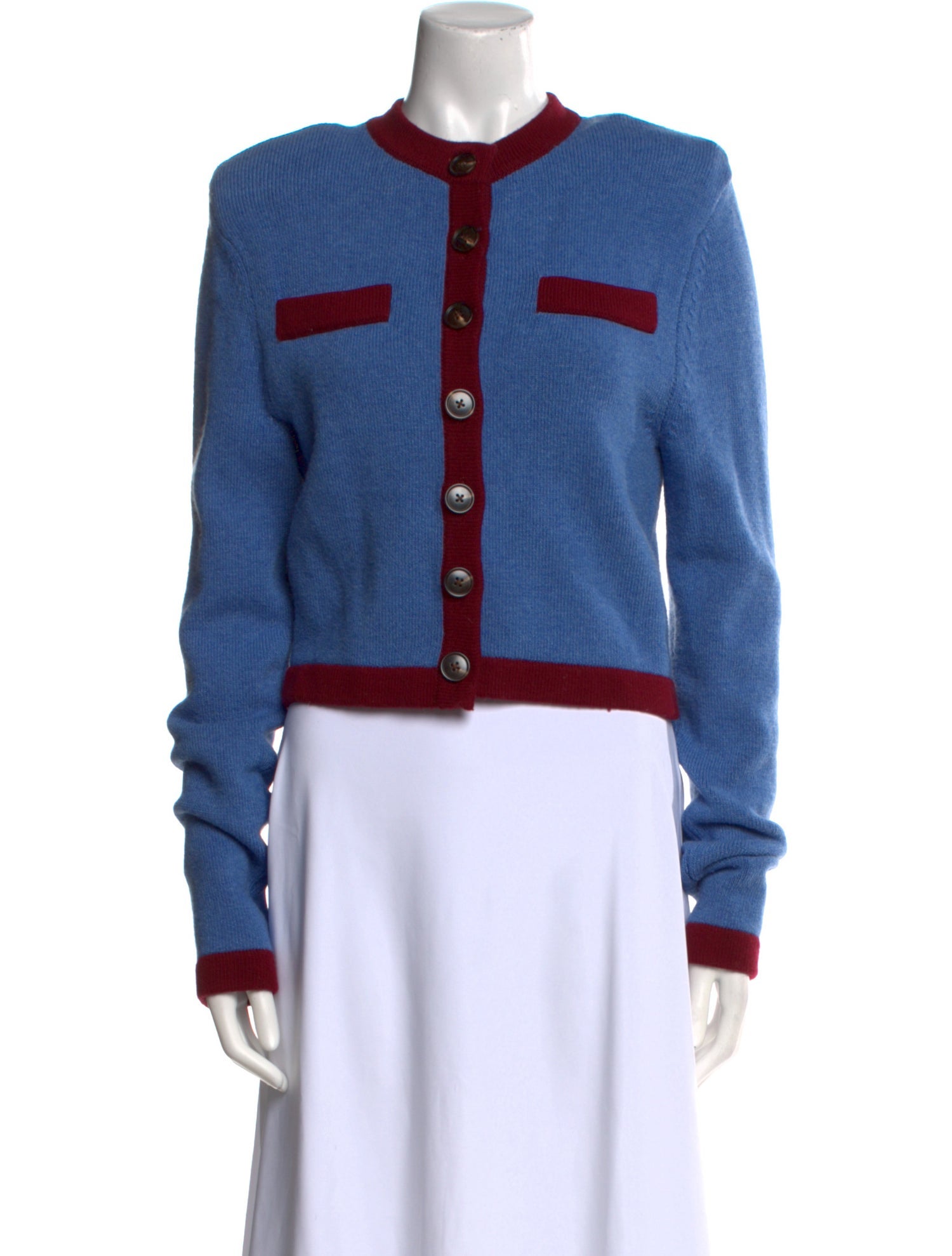 Ronny Kobo Colorblock Pattern Crew Neck Sweater