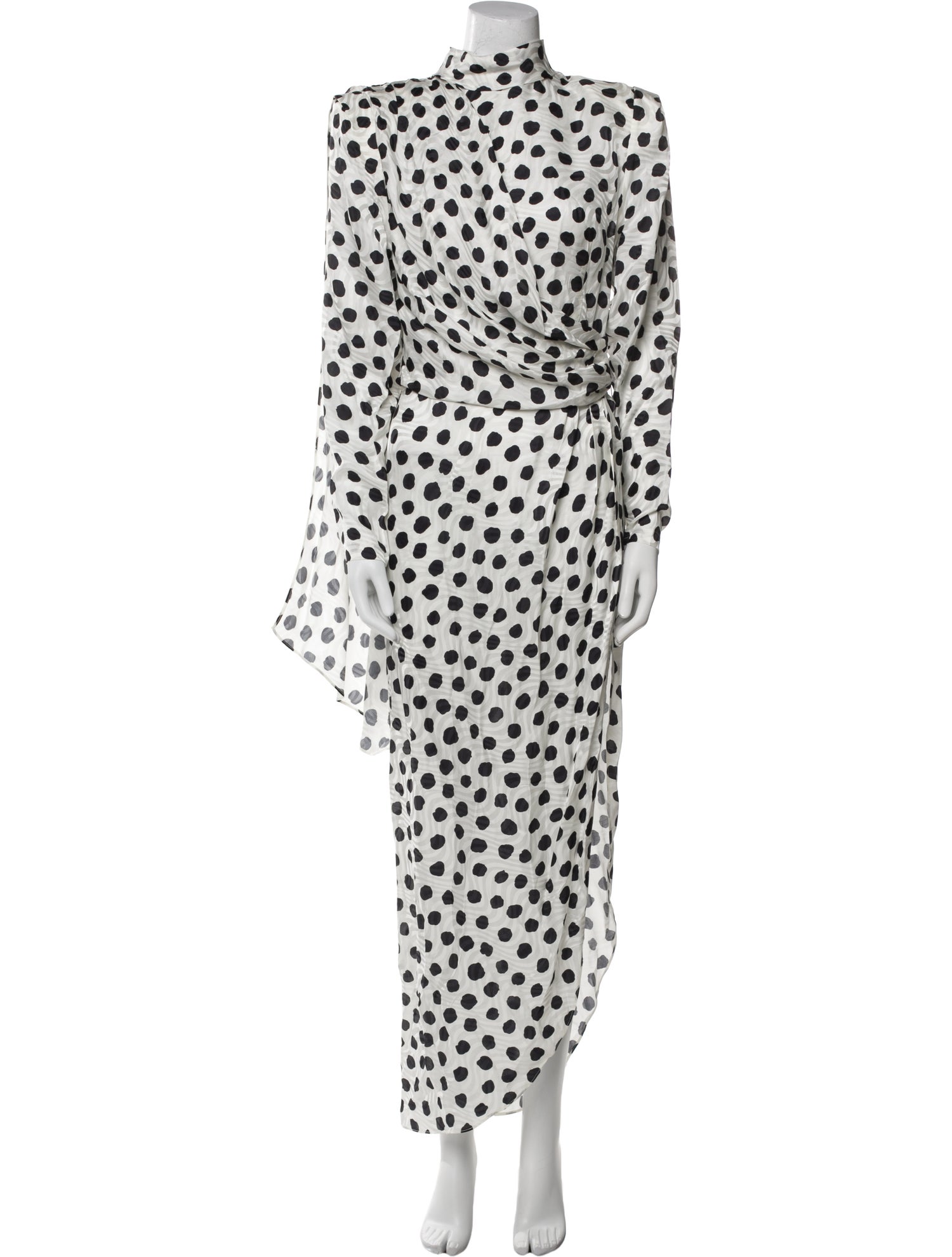 Ronny Kobo Polka Dot Print Long Dress