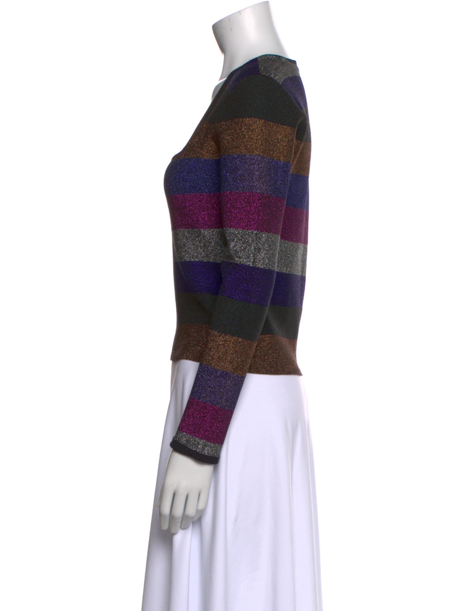 Ronny Kobo Striped Square Neckline Top