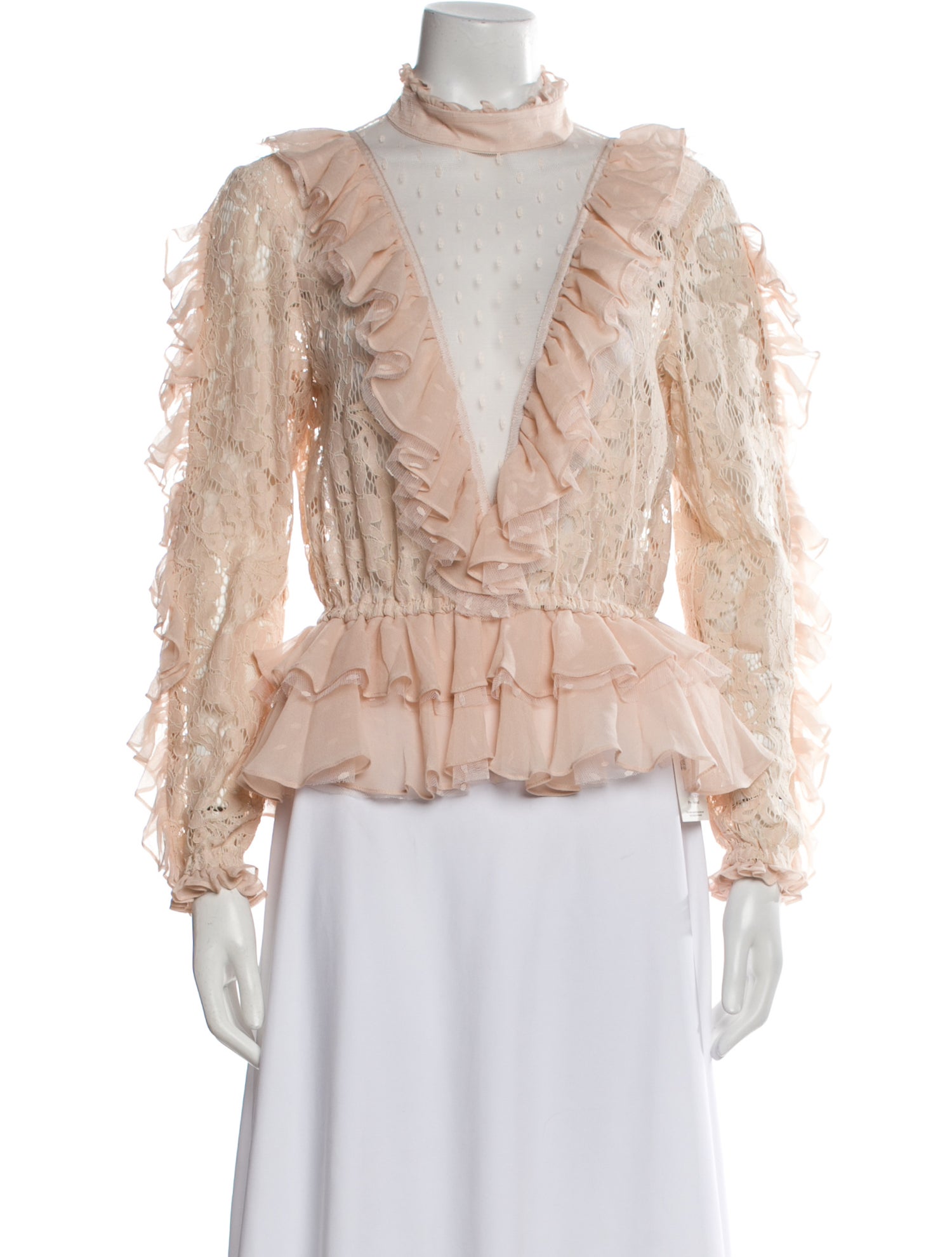 Ronny Kobo Mock Neck Long Sleeve Blouse