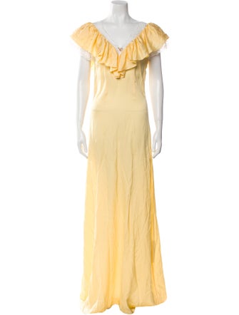 Ronny Kobo V-Neck Long Dress