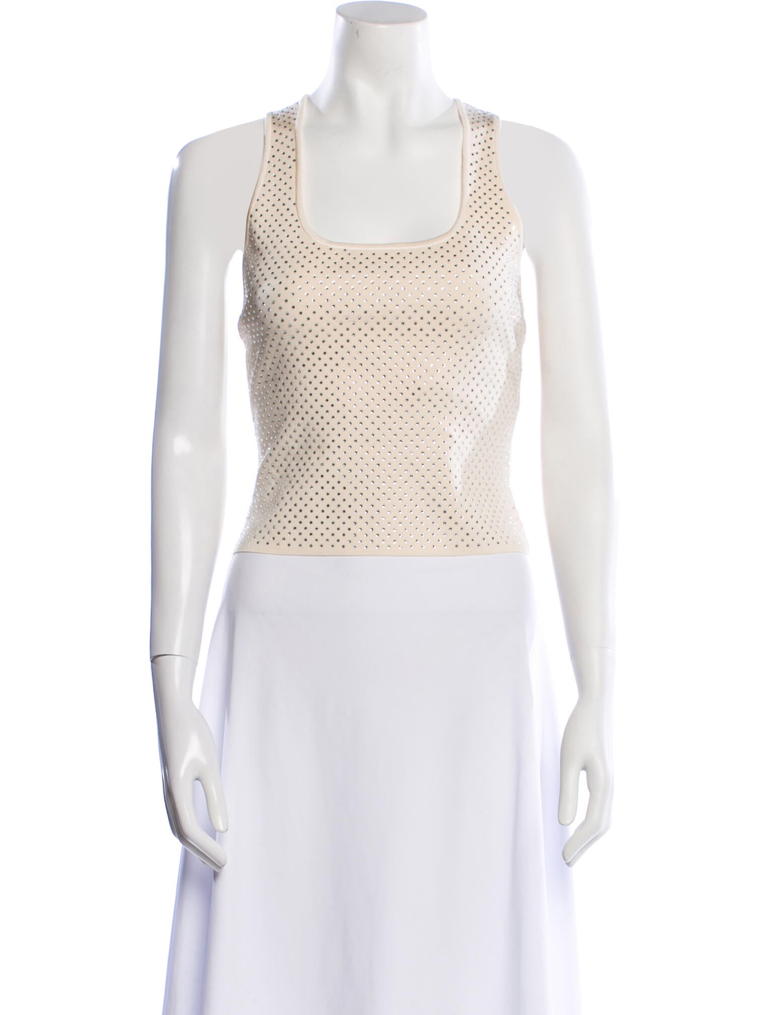 Ronny Kobo Polka Dot Print Square Neckline Crop Top w/ Tags