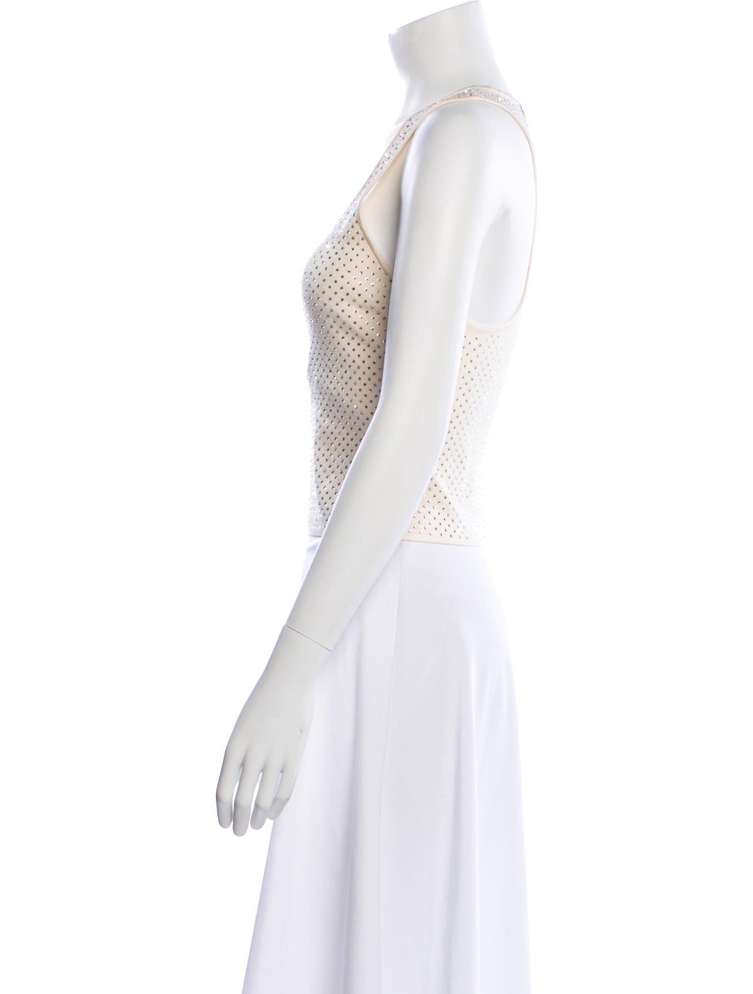 Ronny Kobo Polka Dot Print Square Neckline Crop Top w/ Tags