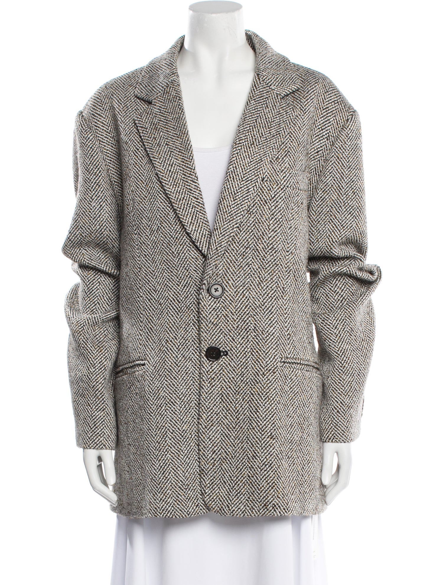 Ronny Kobo Tweed Pattern Coat