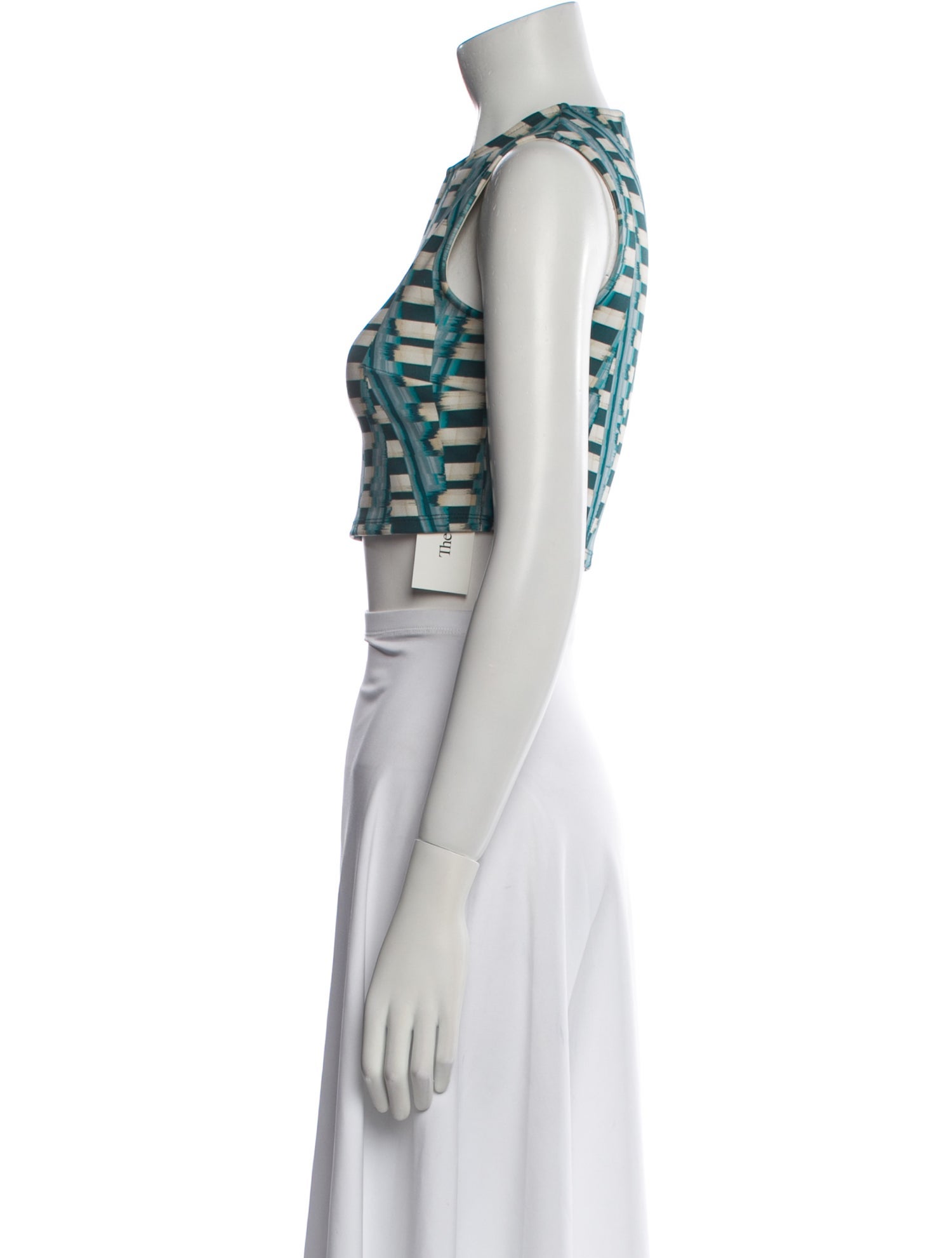 Ronny Kobo Printed Crew Neck Crop Top