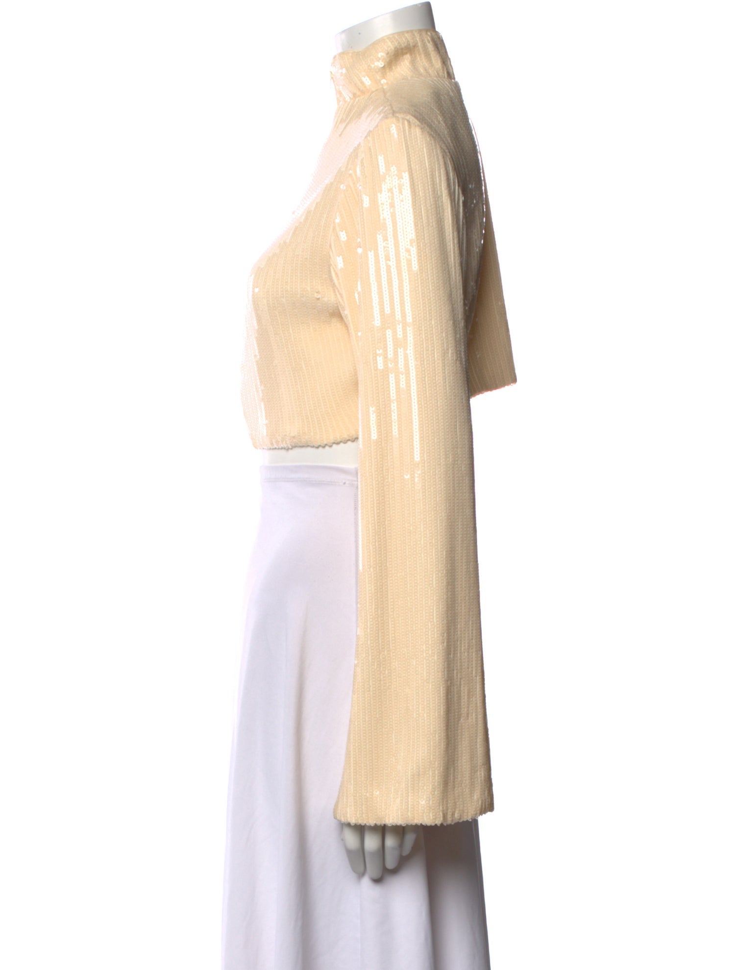 Ronny Kobo Mock Neck Long Sleeve Crop Top