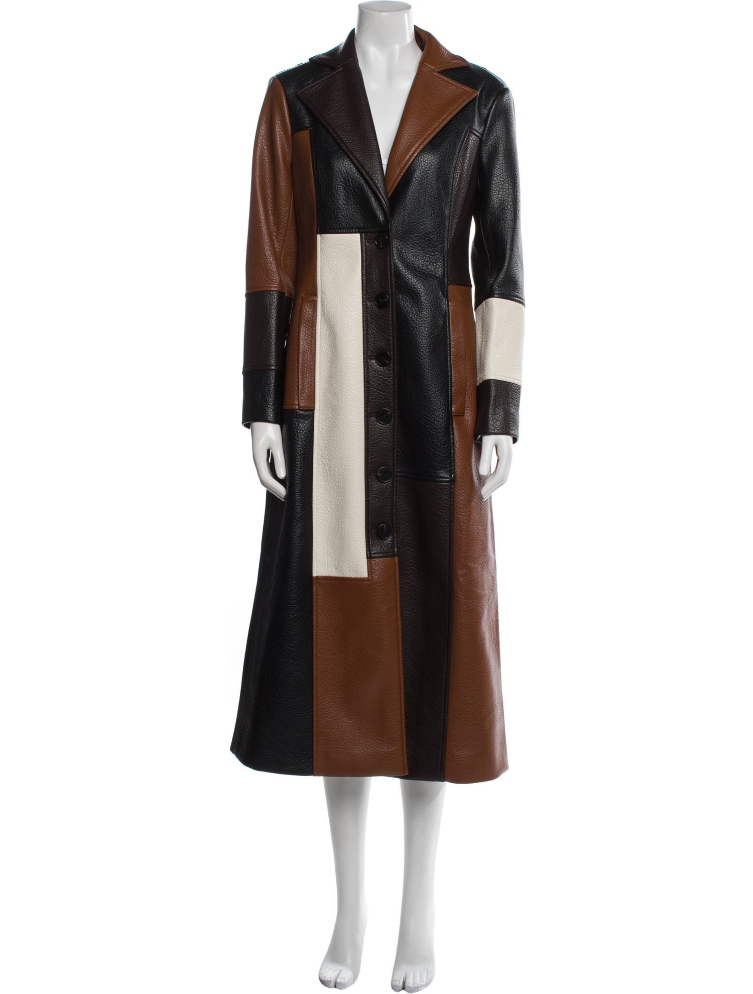 Ronny Kobo Faux Leather Trench Coat