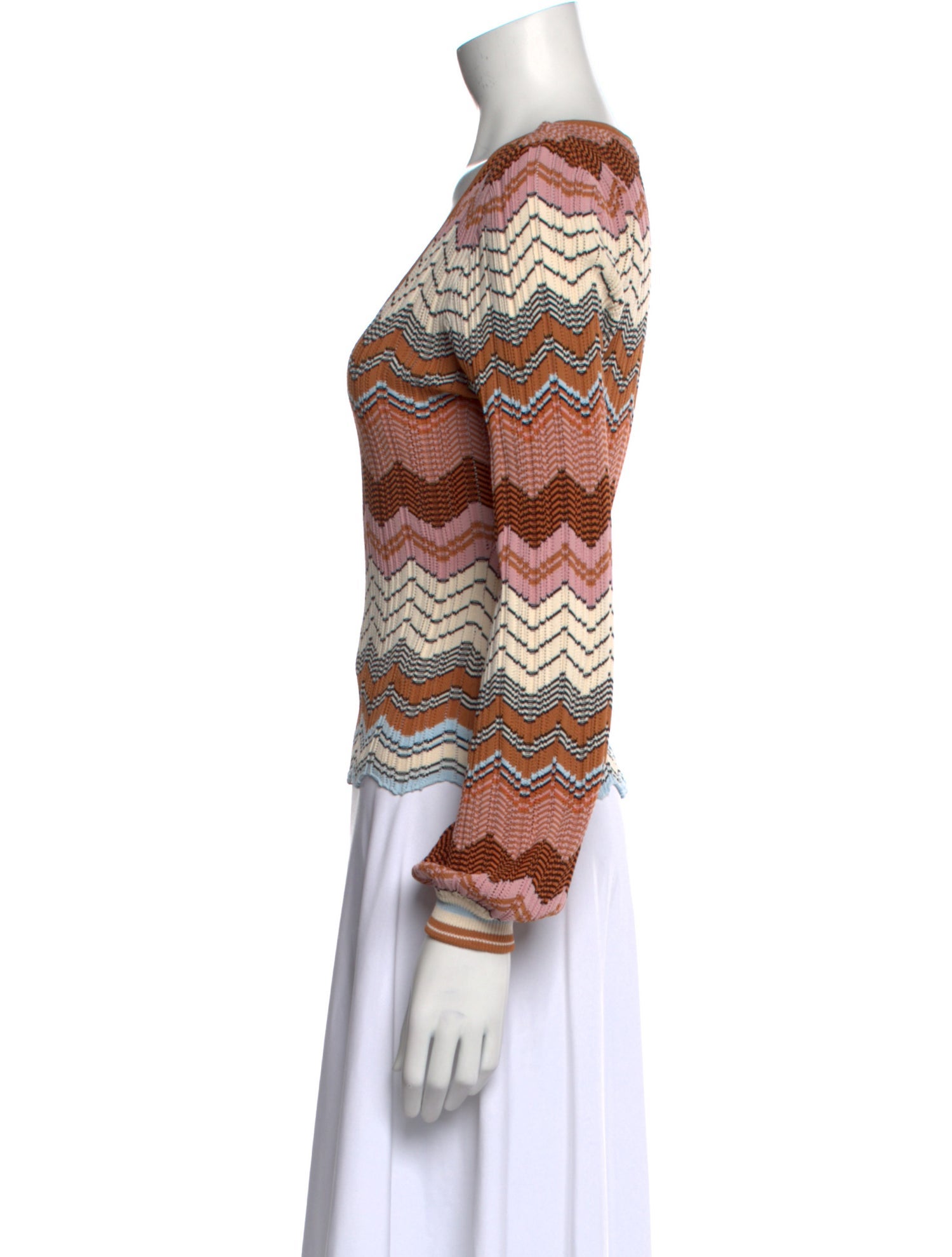 Ronny Kobo Striped V-Neck Sweater