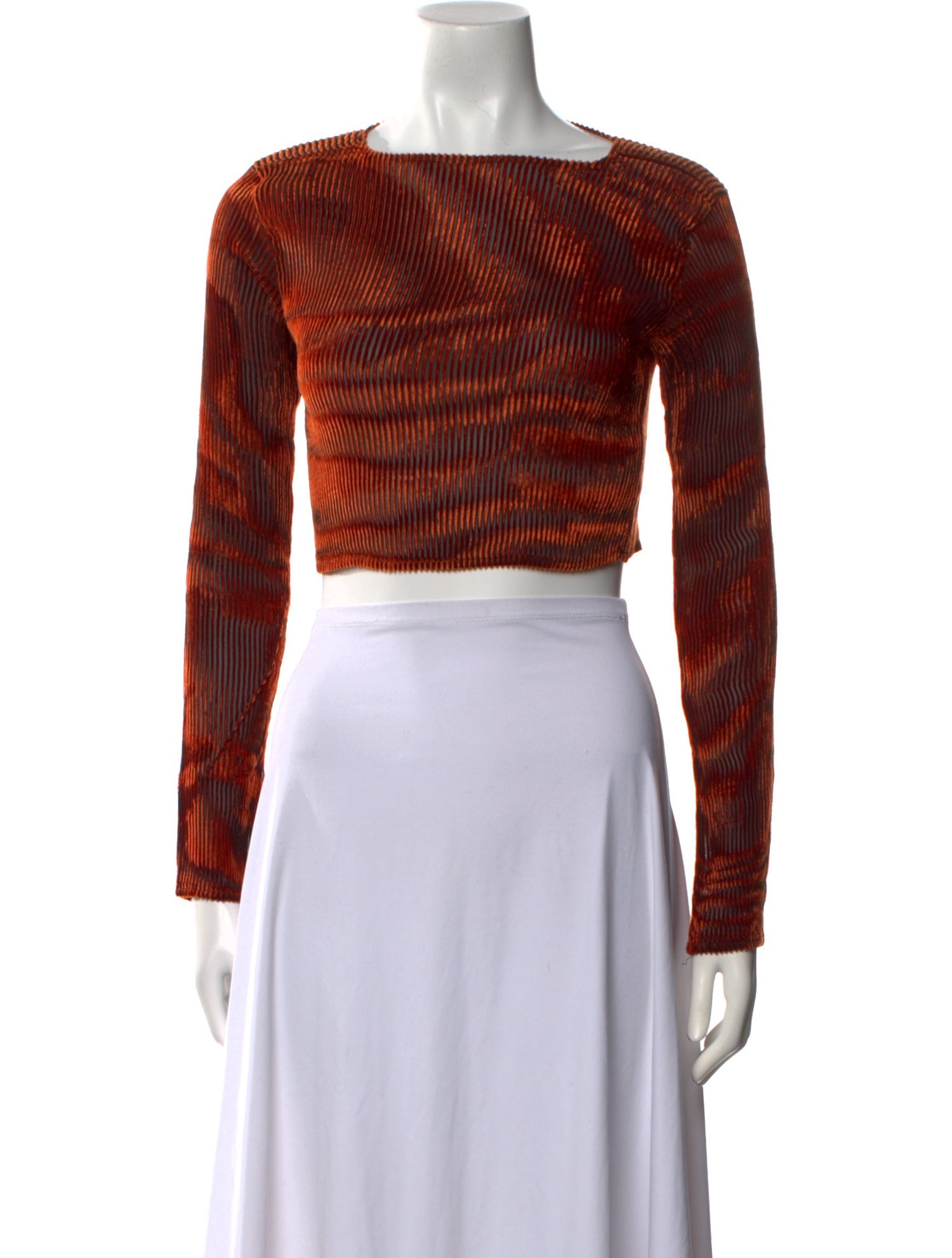 Ronny Kobo Printed Square Neckline Crop Top