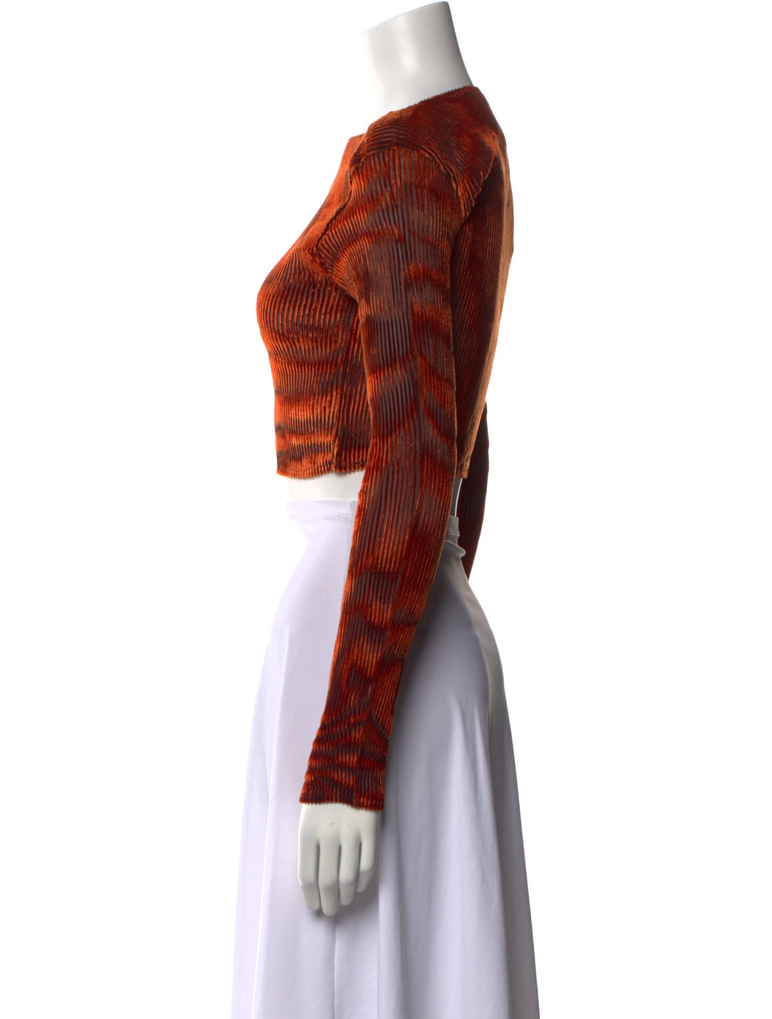 Ronny Kobo Printed Square Neckline Crop Top