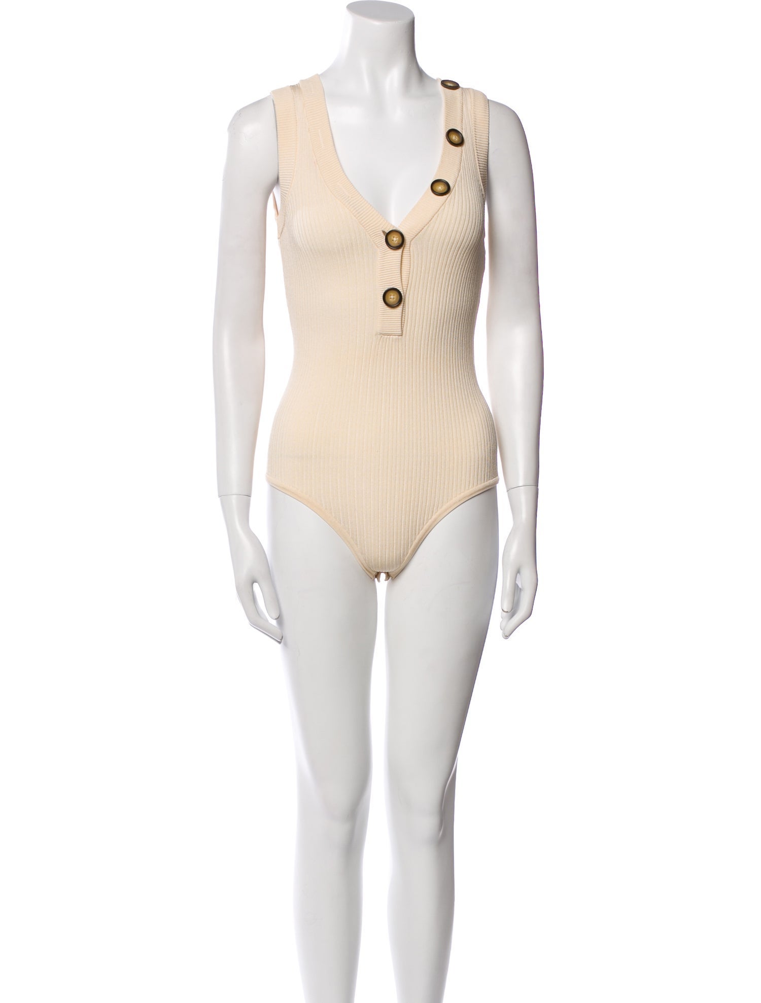 Ronny Kobo V-Neck Sleeveless Bodysuit