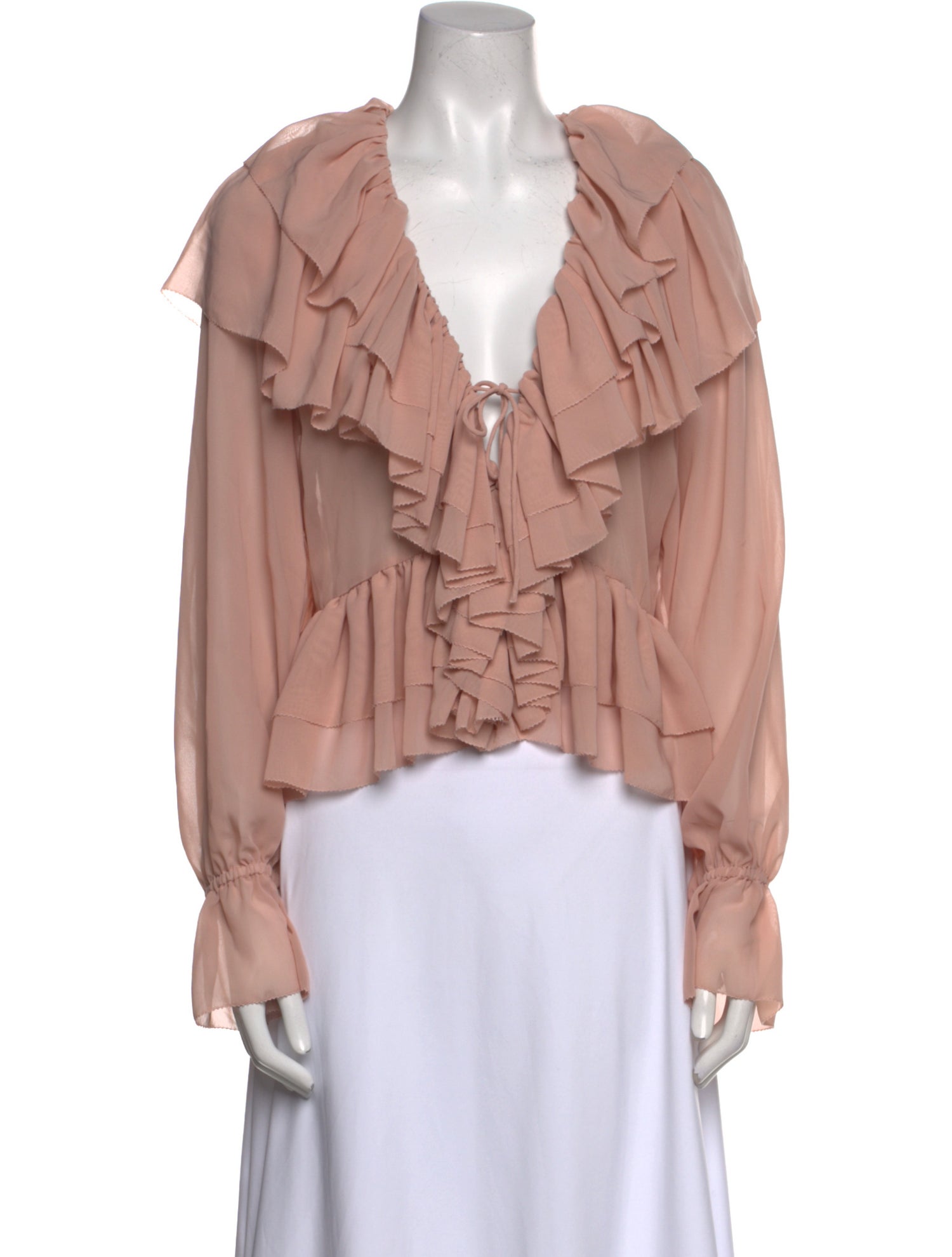 Ronny Kobo V-Neck Long Sleeve Blouse