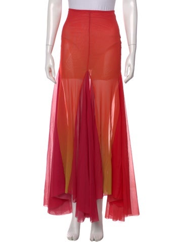 Pre-owned Ronny Kobo Long Skirt In Orange