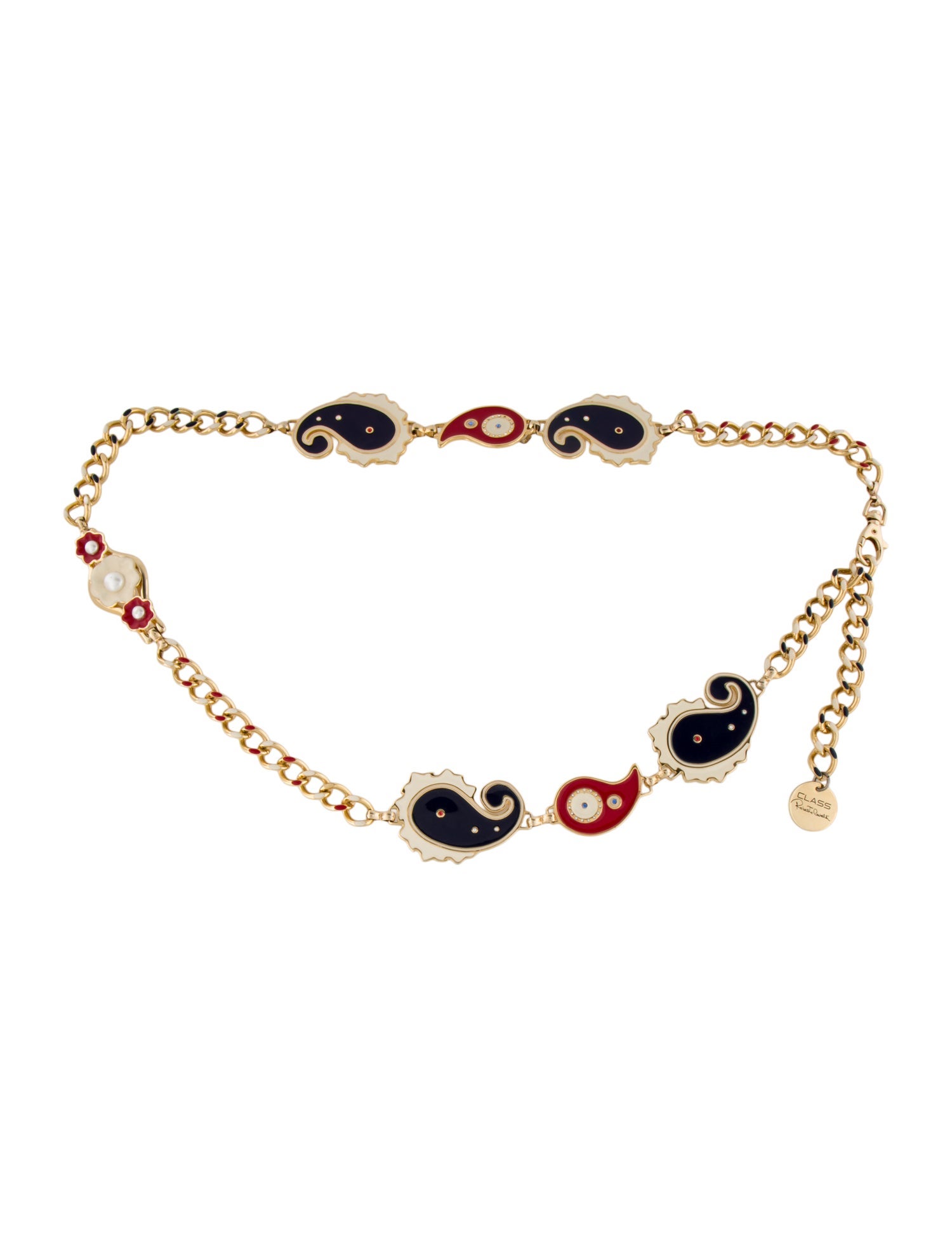 Class Roberto Cavalli Metal Crystal Embellishments Waist Belt