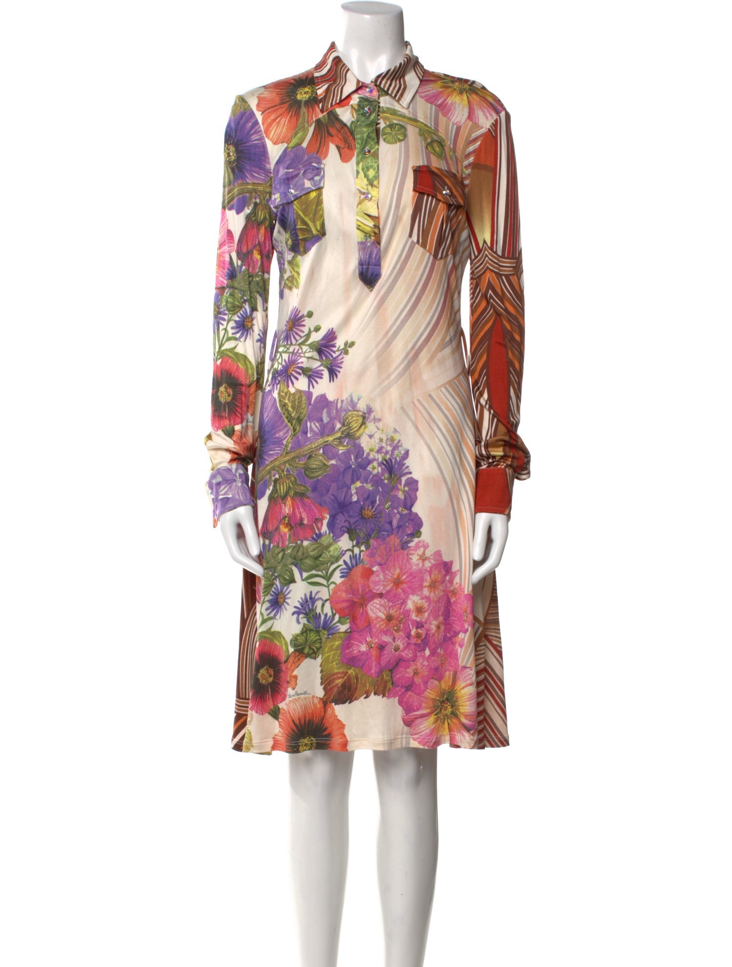 Class Roberto Cavalli Silk Knee-Length Dress