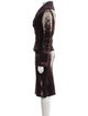 Class Roberto Cavalli Virgin Wool Printed Skirt Suit