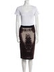 Class Roberto Cavalli Virgin Wool Printed Skirt Suit