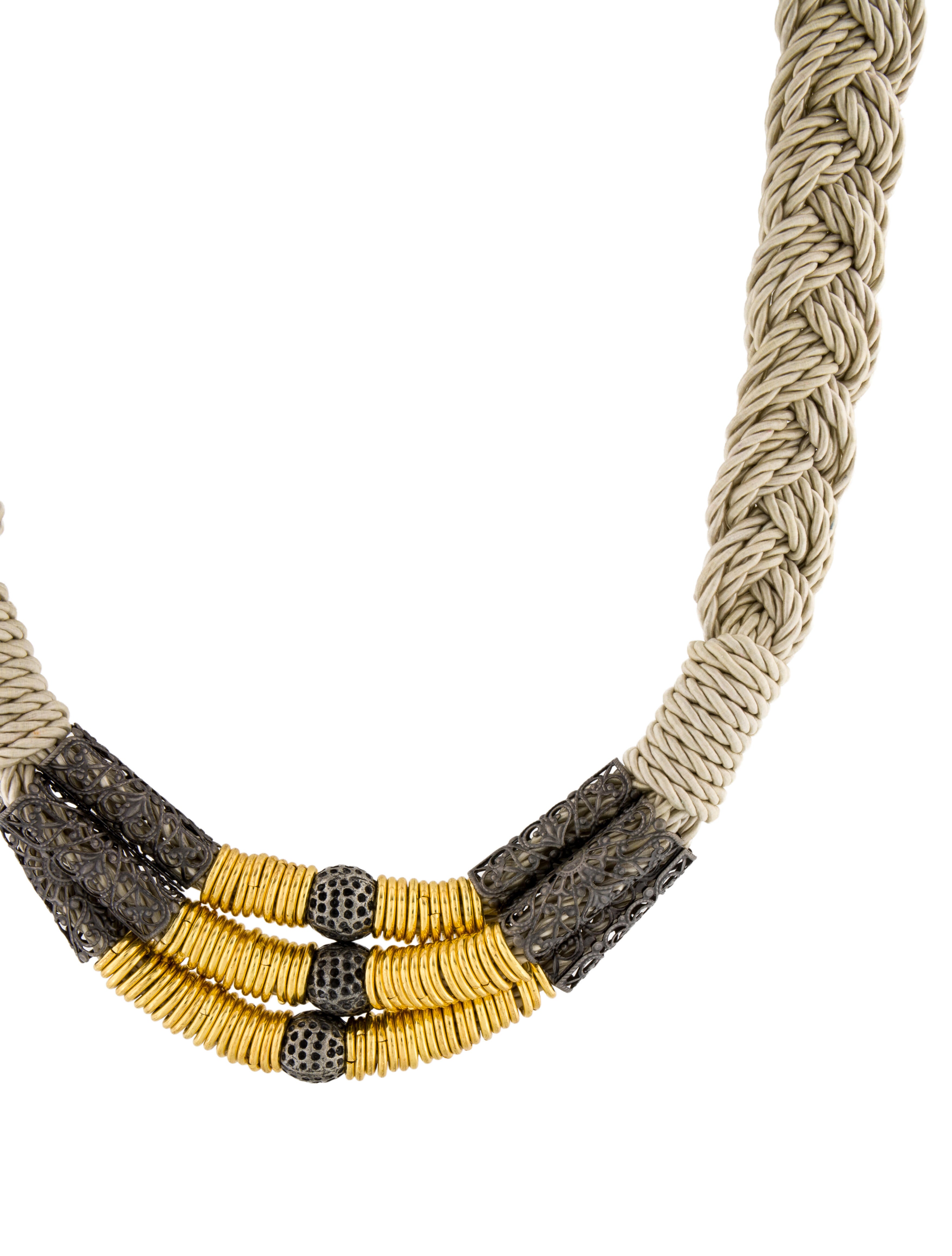 Class Roberto Cavalli Cord & Bead Chain Necklace