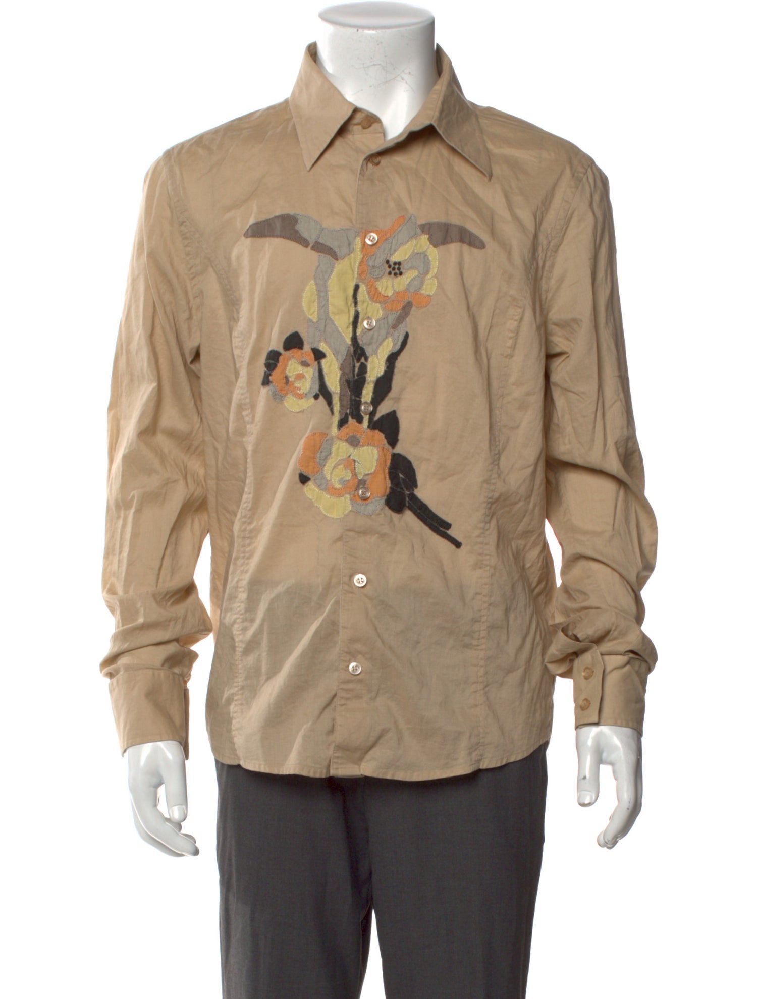 Class Roberto Cavalli Floral Print Long Sleeve Shirt
