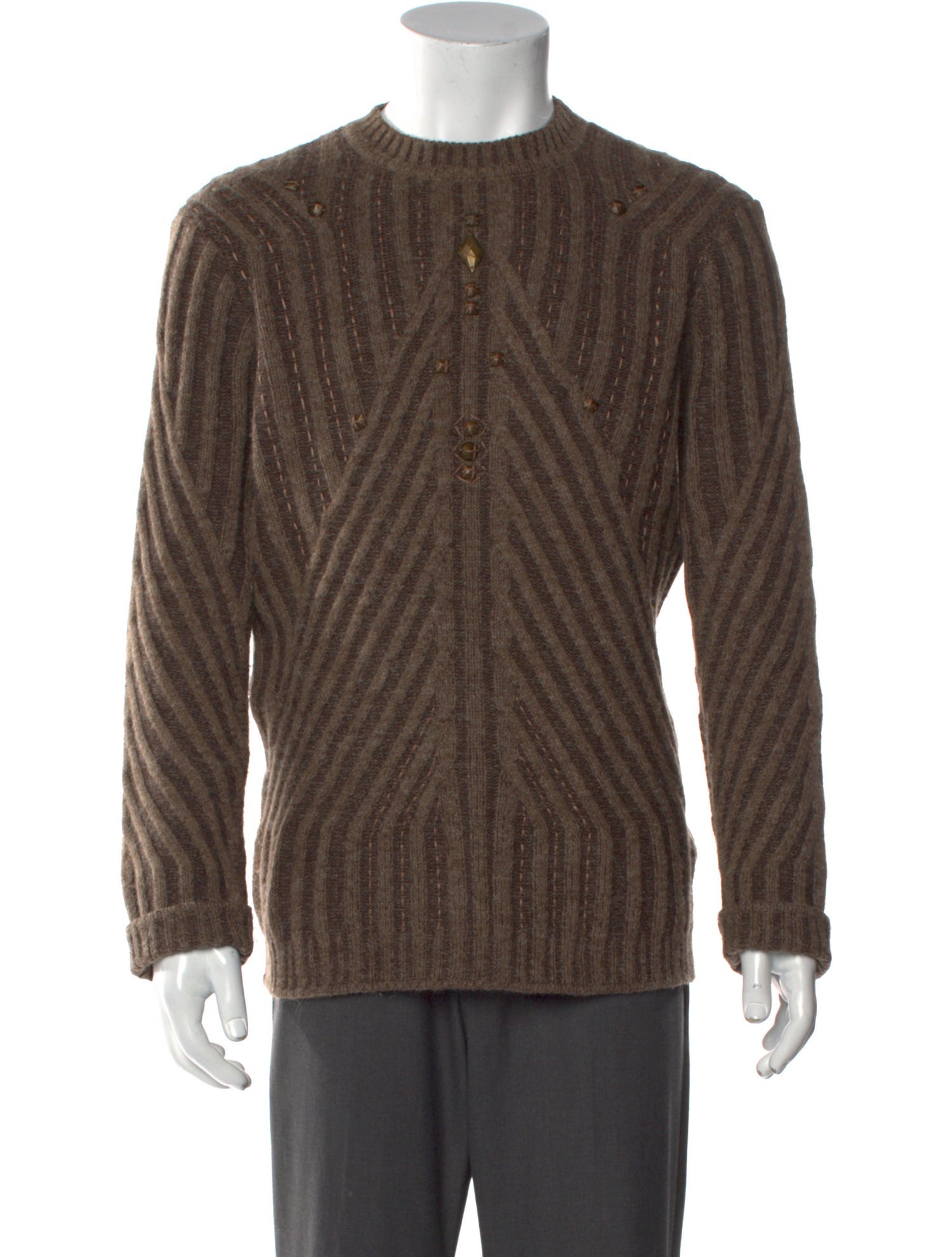 Class Roberto Cavalli Wool Crew Neck Pullover