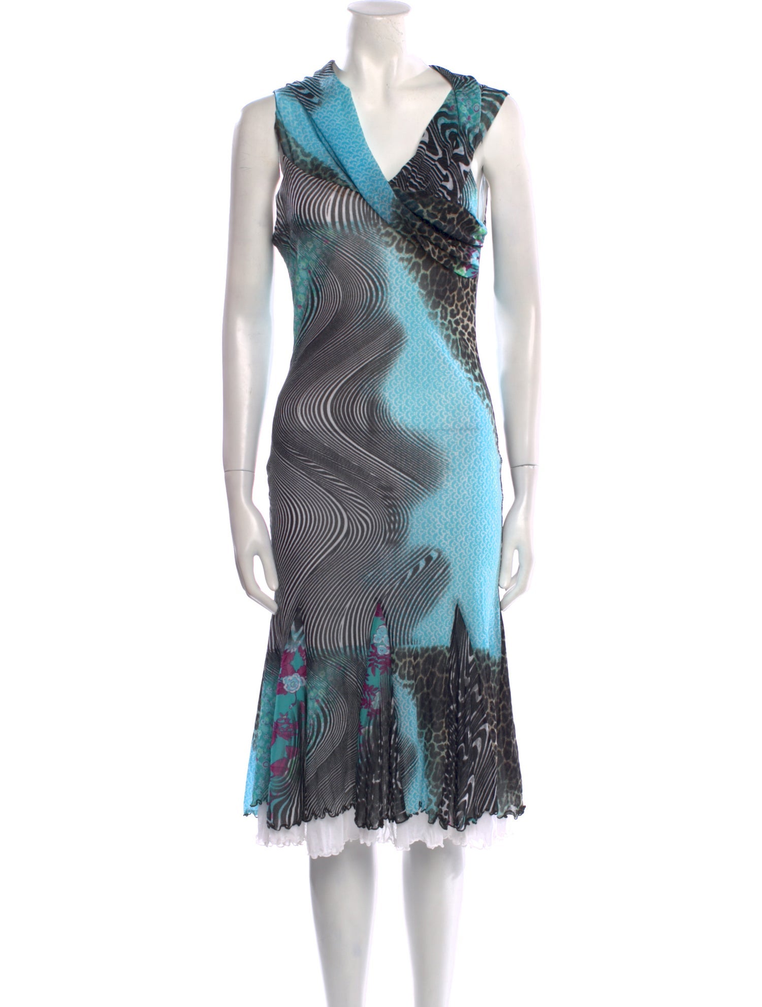 Class Roberto Cavalli Printed Knee-Length Dress