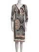 Class Roberto Cavalli Paisley Print Knee-Length Dress