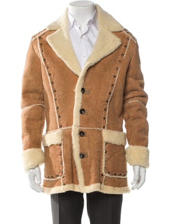 Class Roberto Cavalli Shearling Colorblock Pattern Jacket
