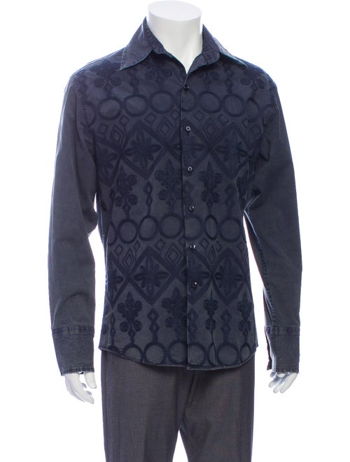 roar Printed Long Sleeve Shirt Blue