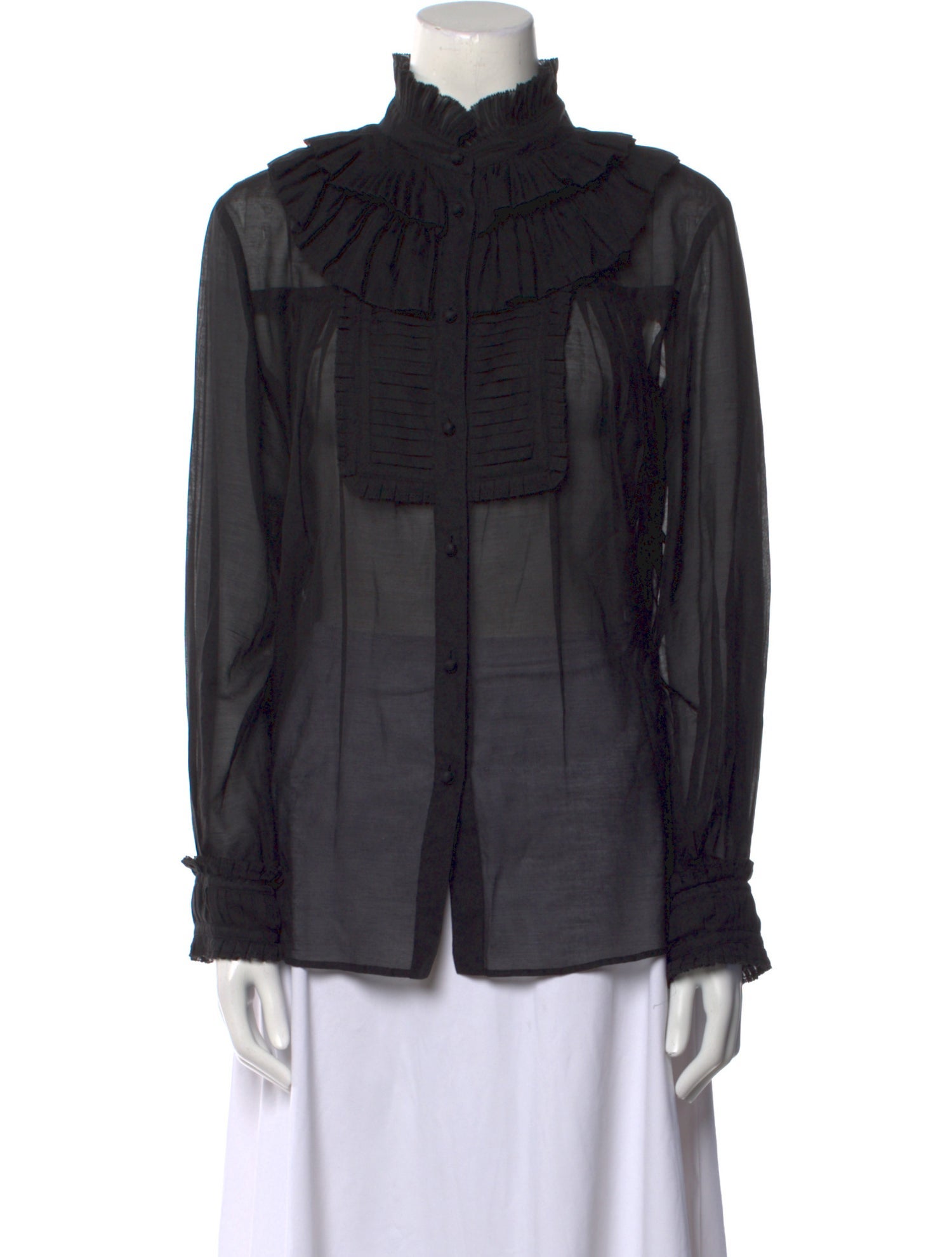 Roberto Cavalli Class Mock Neck Long Sleeve Blouse