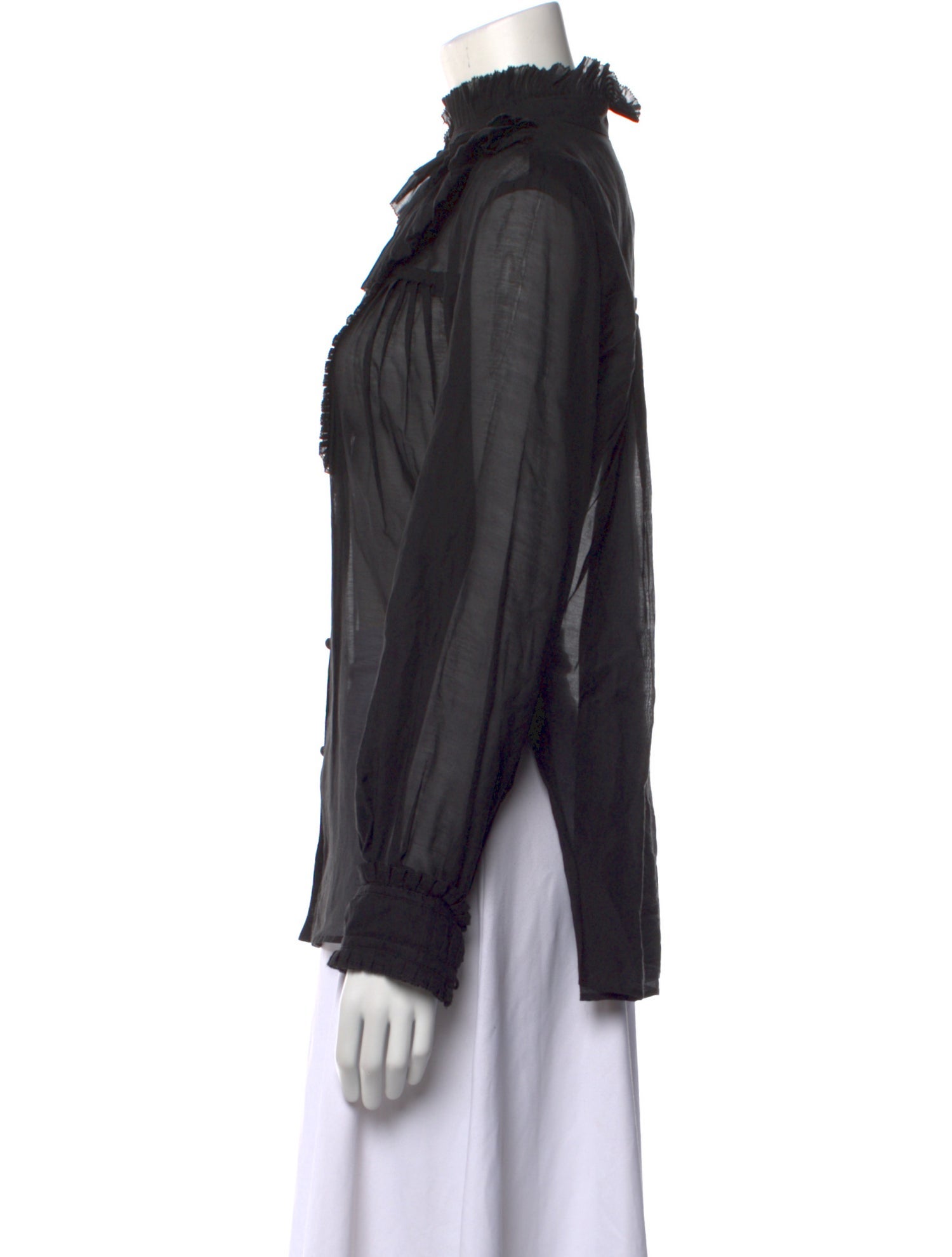 Roberto Cavalli Class Mock Neck Long Sleeve Blouse