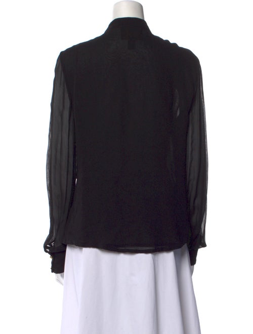 Roberto Cavalli Class Mock Neck Long Sleeve Button-Up Top