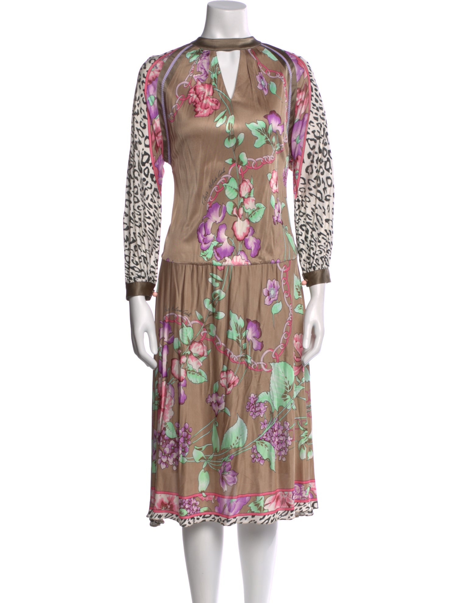 Roberto Cavalli Class Floral Print Midi Length Dress