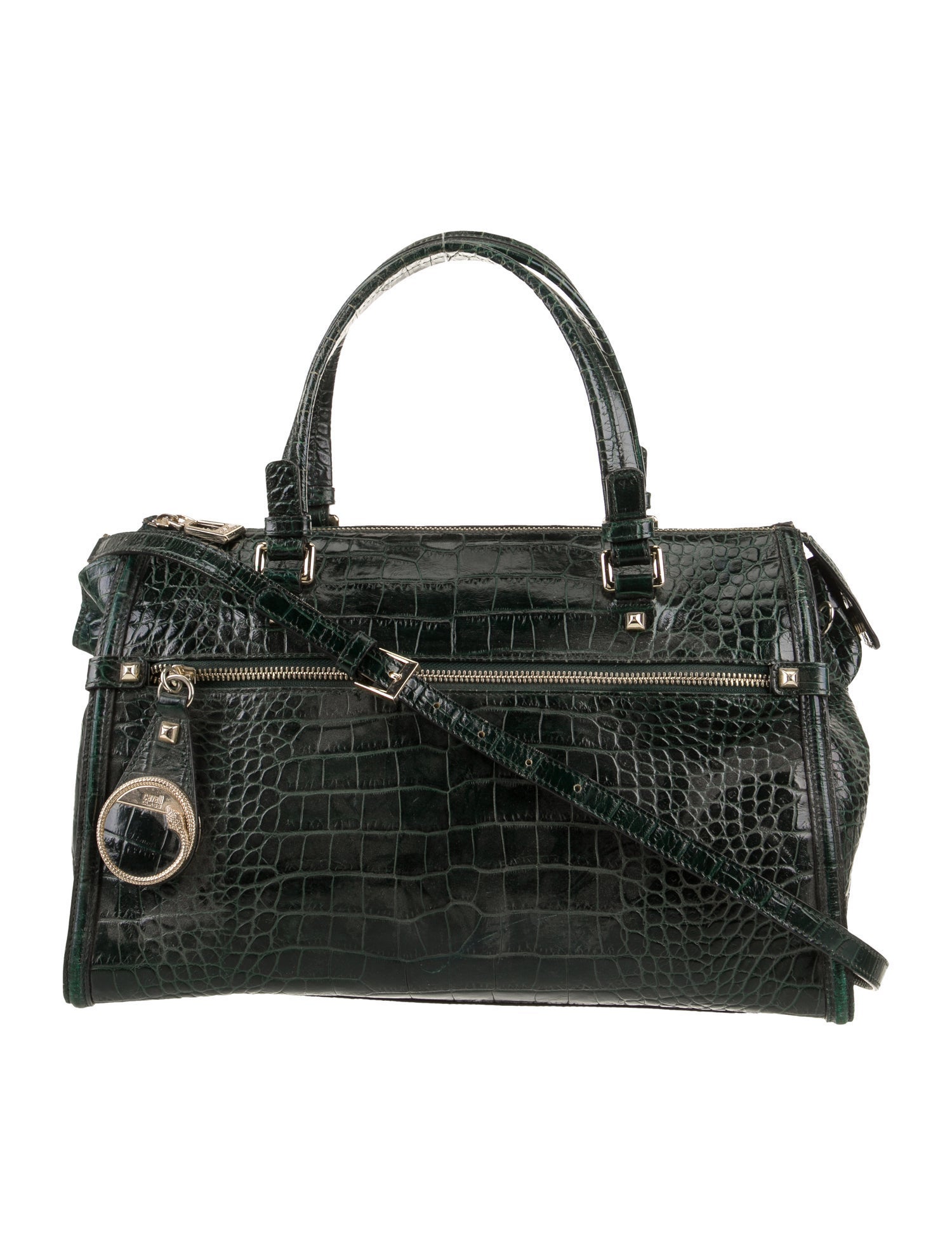 Roberto Cavalli Class Leather Top Handle Bag