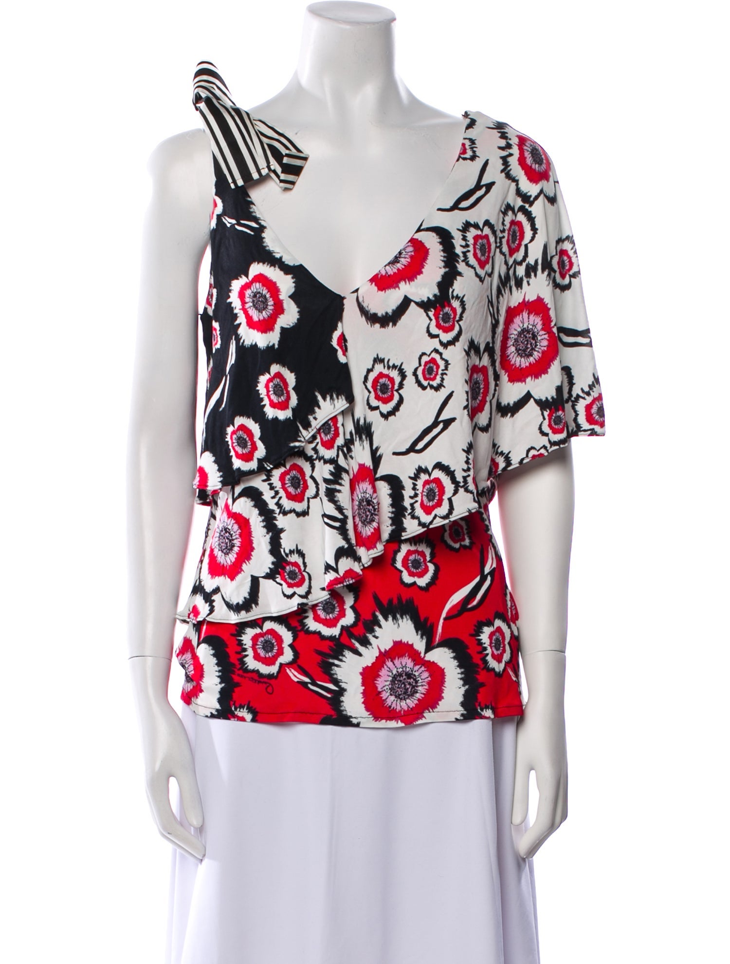 Roberto Cavalli Class Printed V-Neck Blouse
