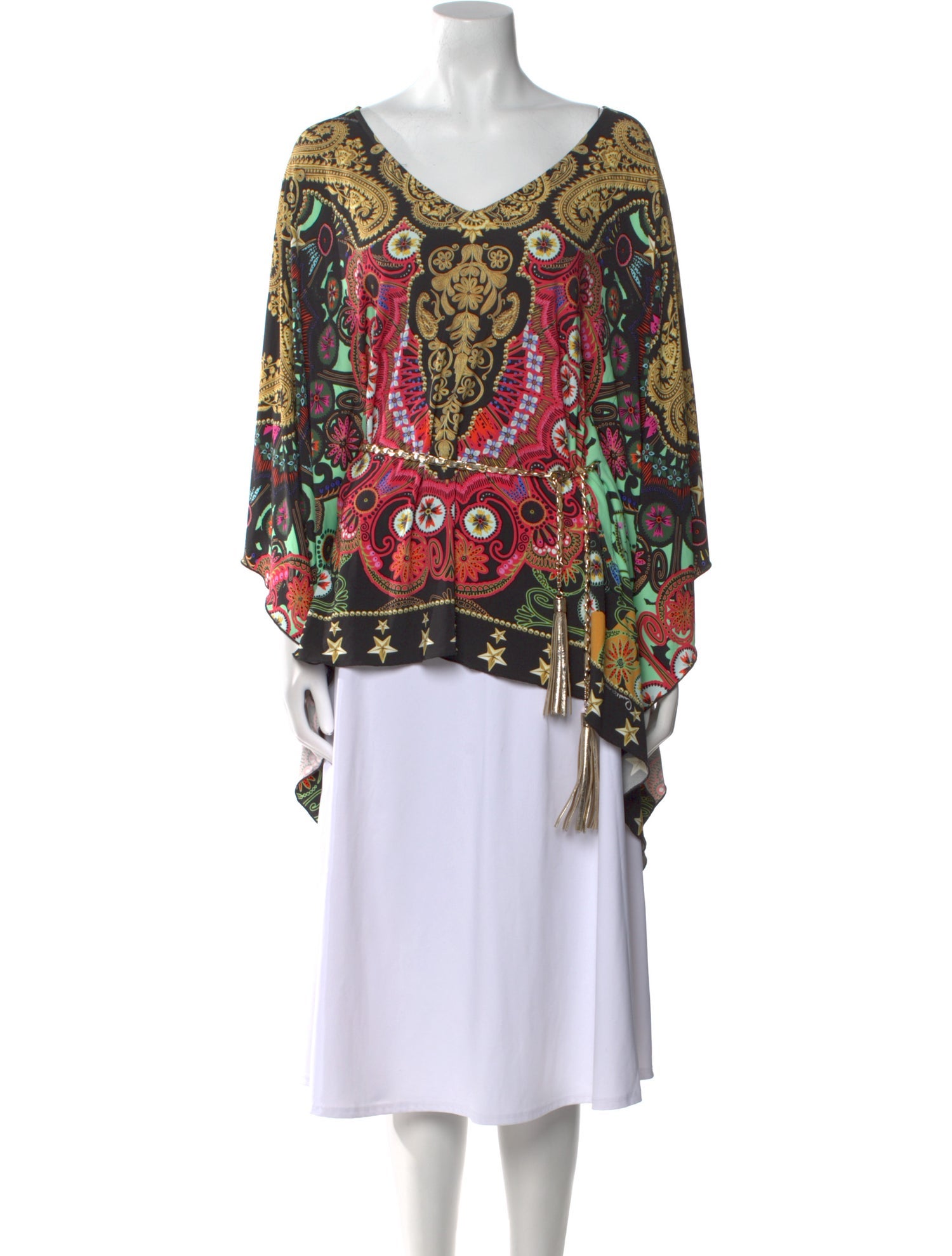 Roberto Cavalli Class Printed V-Neck Blouse