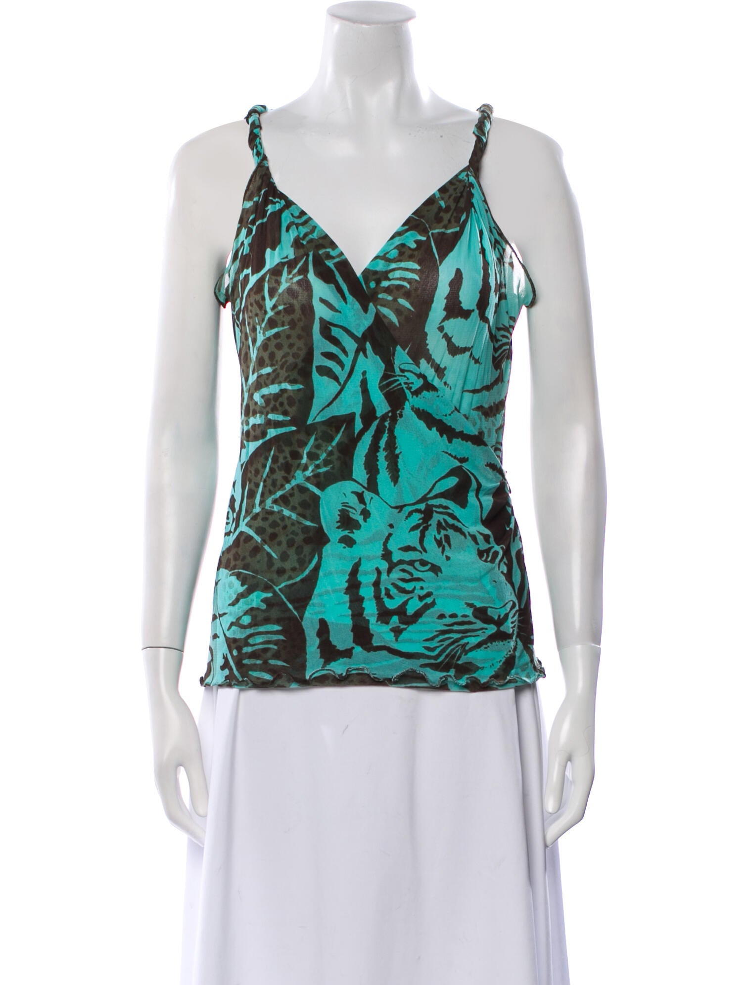 Roberto Cavalli Class Silk Printed Top