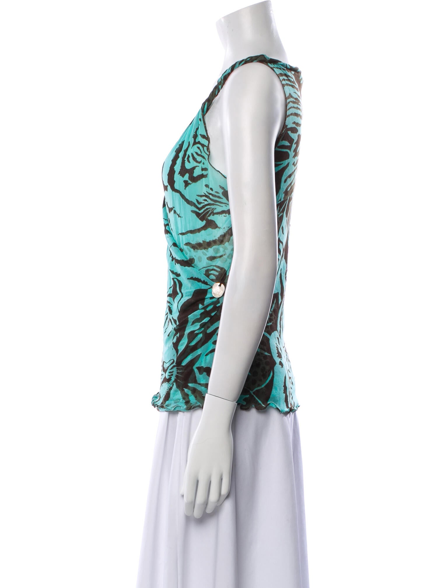 Roberto Cavalli Class Silk Printed Top