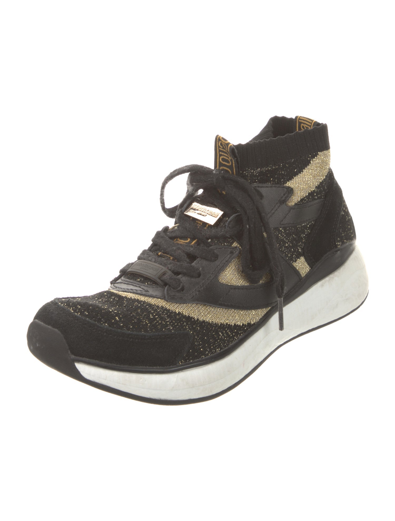 Roberto Cavalli Sport Printed Glitter Accents Sneakers