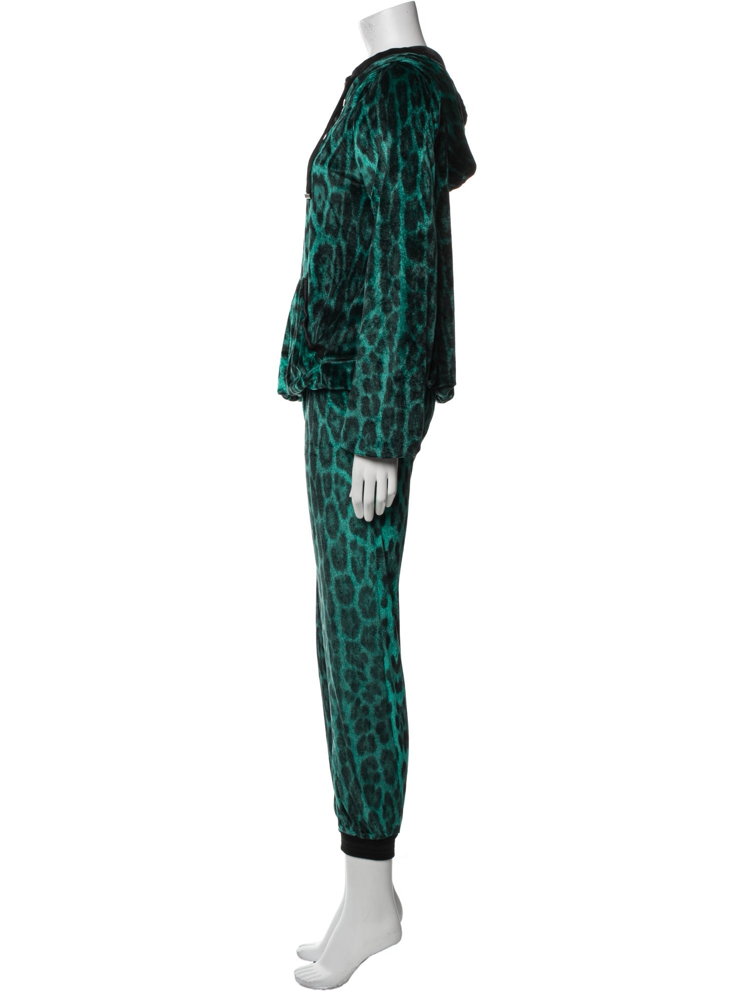 Roberto Cavalli Sport Animal Print Glitter Accents Tracksuit