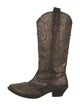 Roberto Cavalli Angels Leather Crystal Embellishments Western Boots