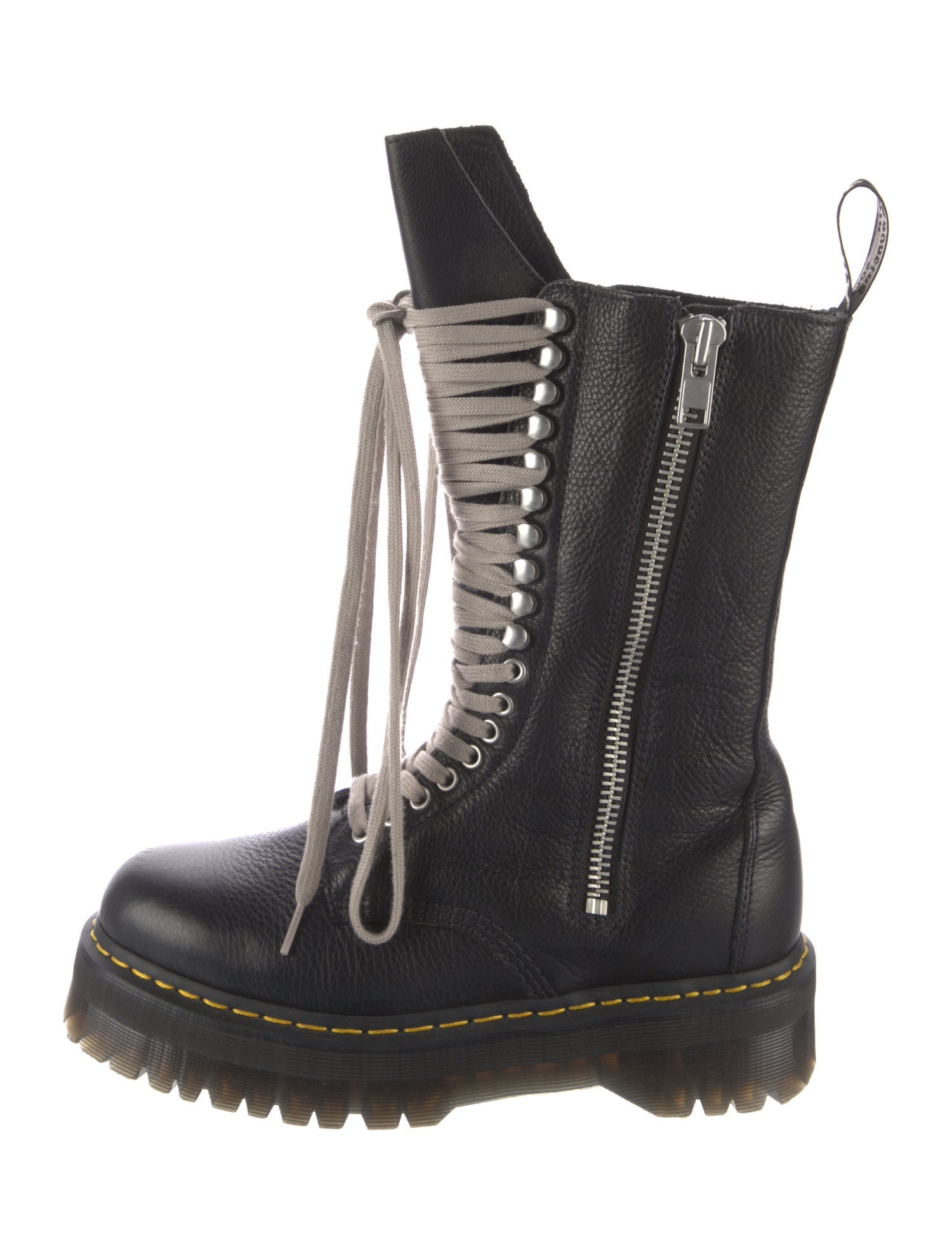 Rick Owens x Dr. Martens Leather Combat Boots