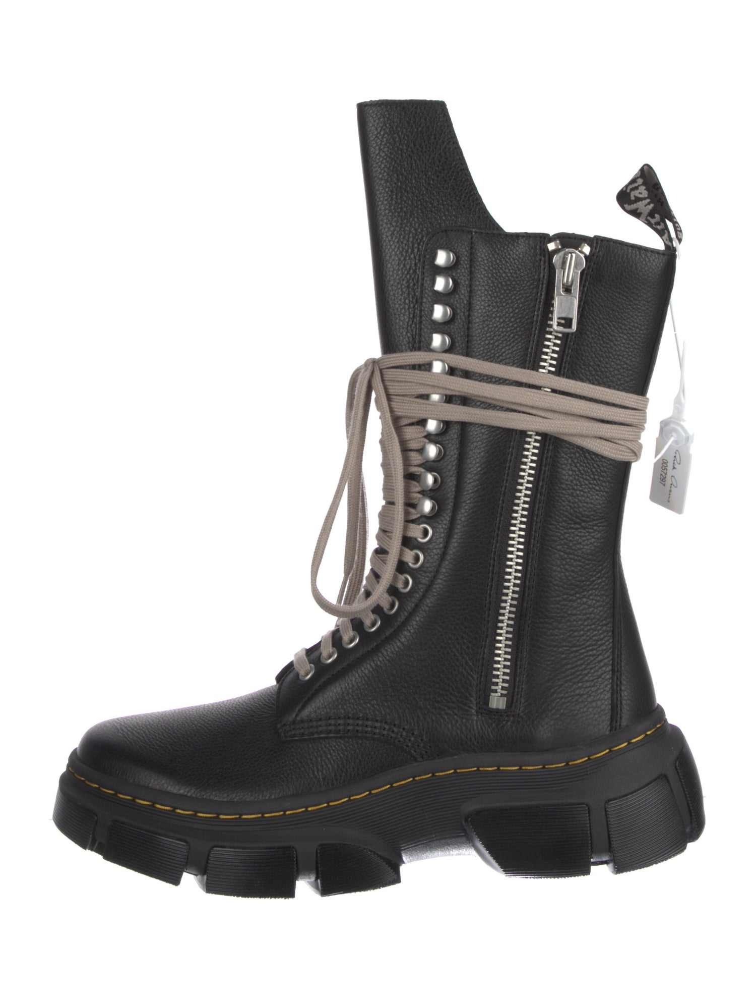 Rick Owens x Dr. Martens Leather Combat Boots w/ Tags