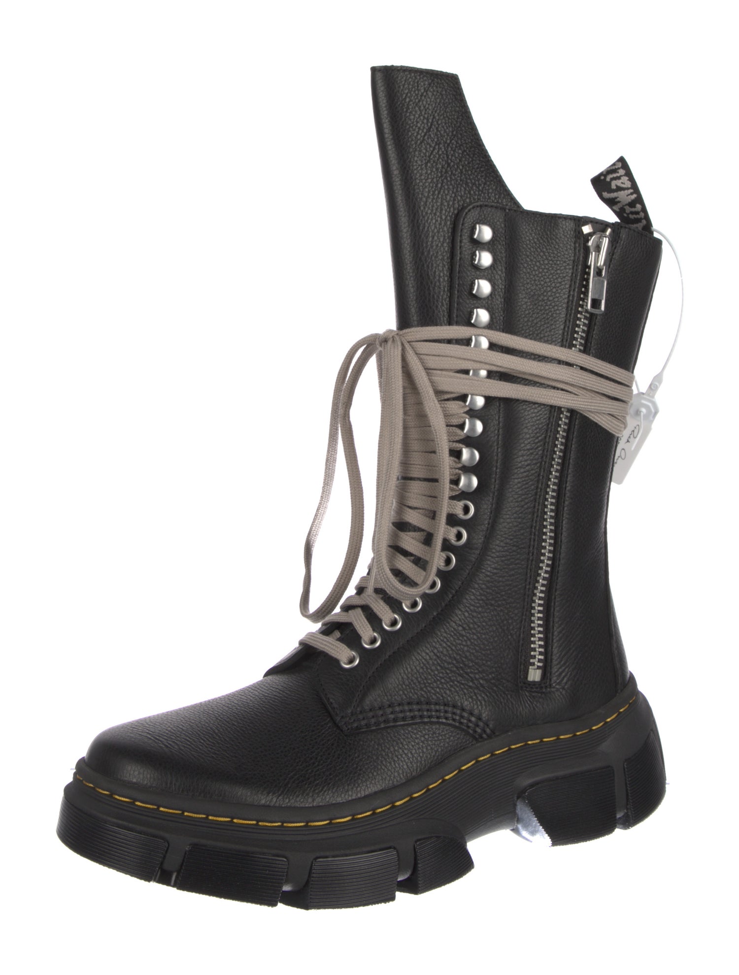 Rick Owens x Dr. Martens Leather Combat Boots w/ Tags