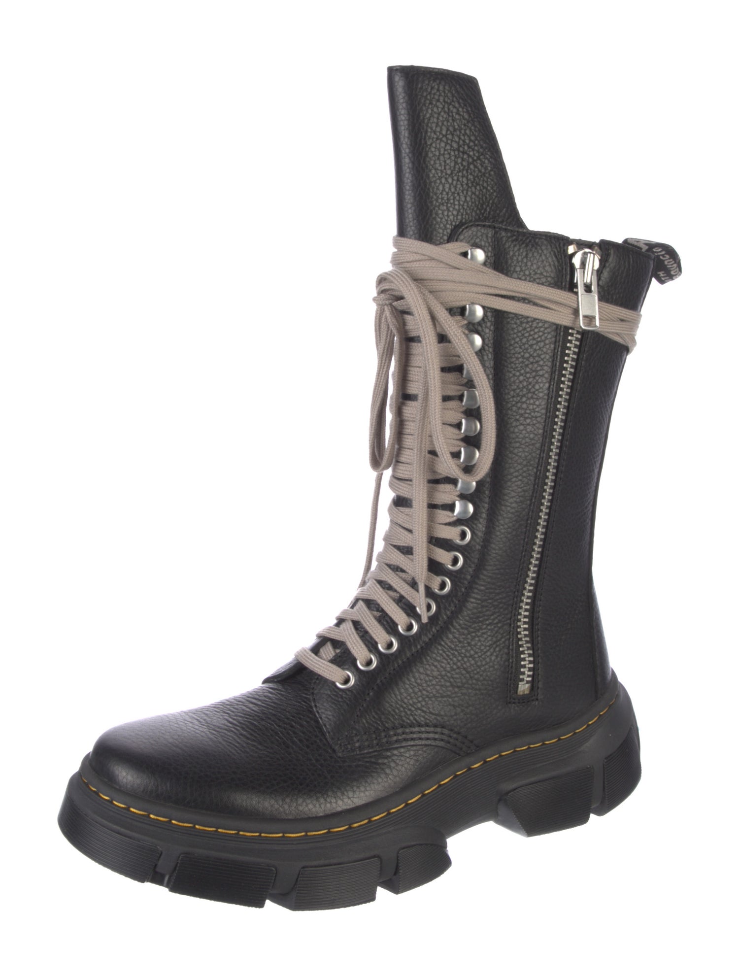 Rick Owens x Dr. Martens Leather Combat Boots