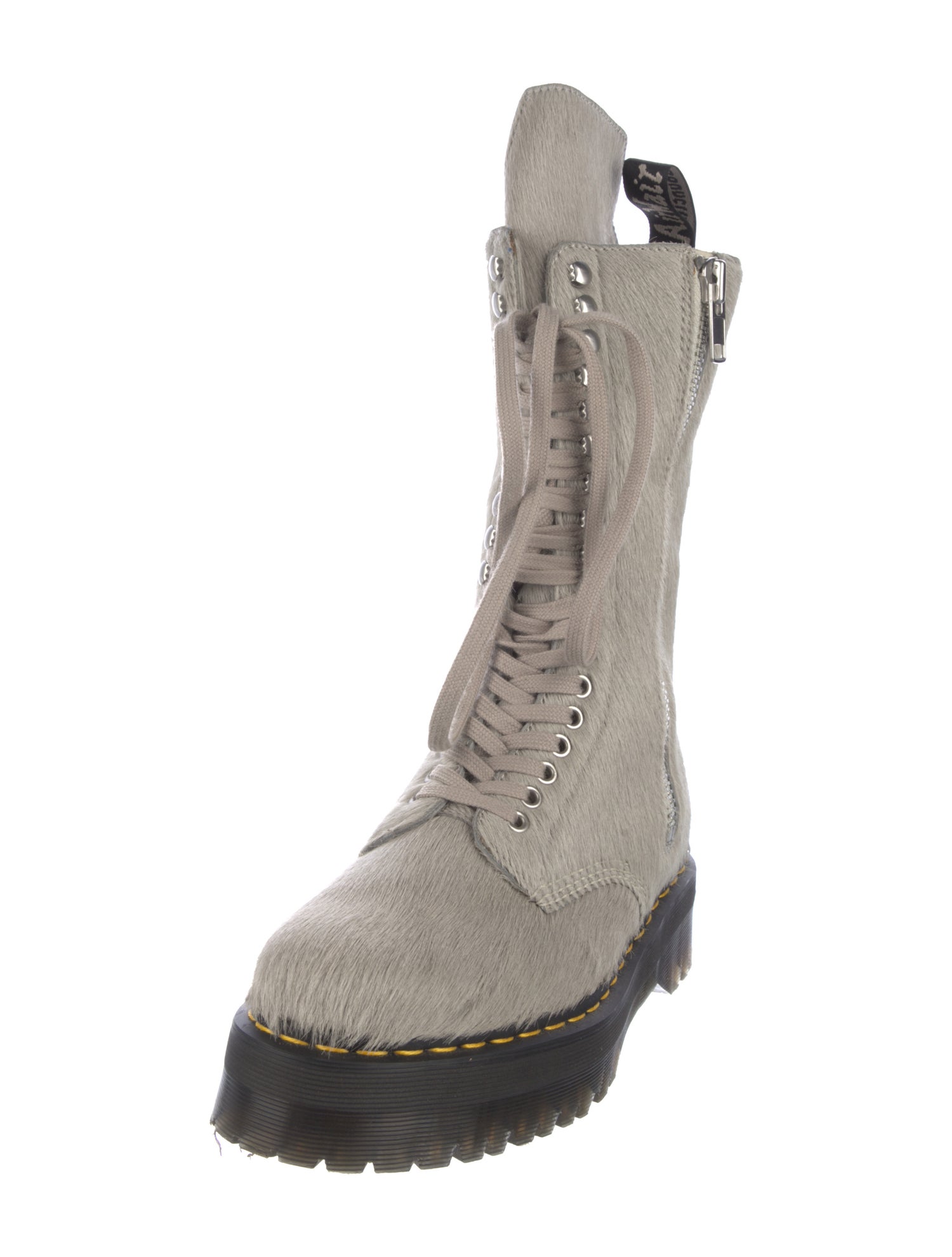 Rick Owens x Dr. Martens Ponyhair Combat Boots