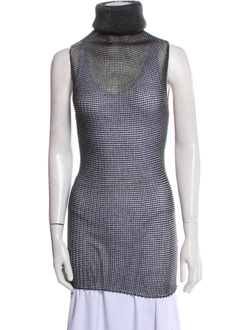 A. ROEGE HOVE Houndstooth Print Turtleneck Tunic