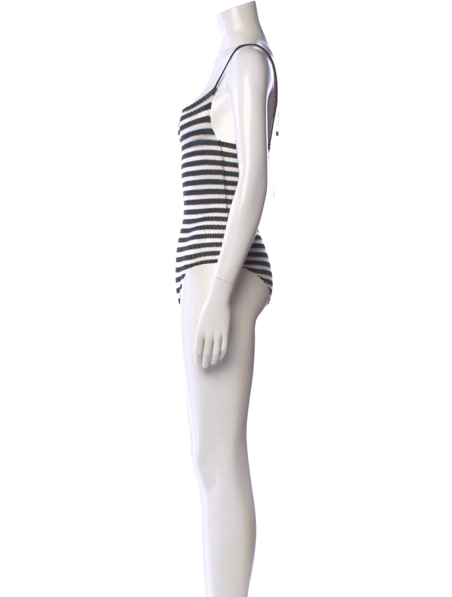 A. ROEGE HOVE Striped Square Neckline Bodysuit